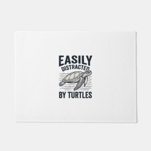 Easily Distracted By Turtles Vintage Shirt Design_ Doormat