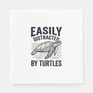 Easily Distracted By Turtles Vintage Shirt Design_ Napkin