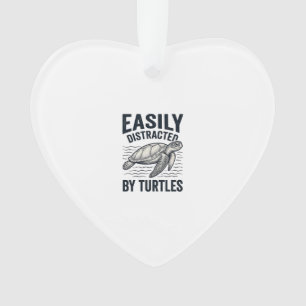 Easily Distracted By Turtles Vintage Shirt Design_ Ornament
