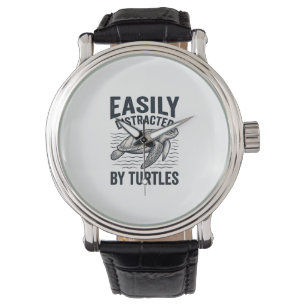 Easily Distracted By Turtles Vintage Shirt Design_ Watch