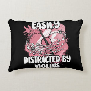 Easily Distracted By Violins Decorative Cushion