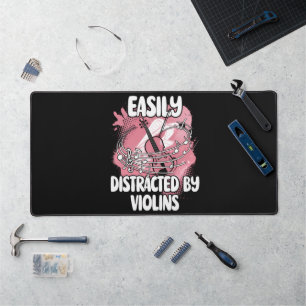 Easily Distracted By Violins Desk Mat