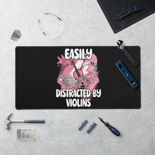 Easily Distracted By Violins Desk Mat (Workstation)