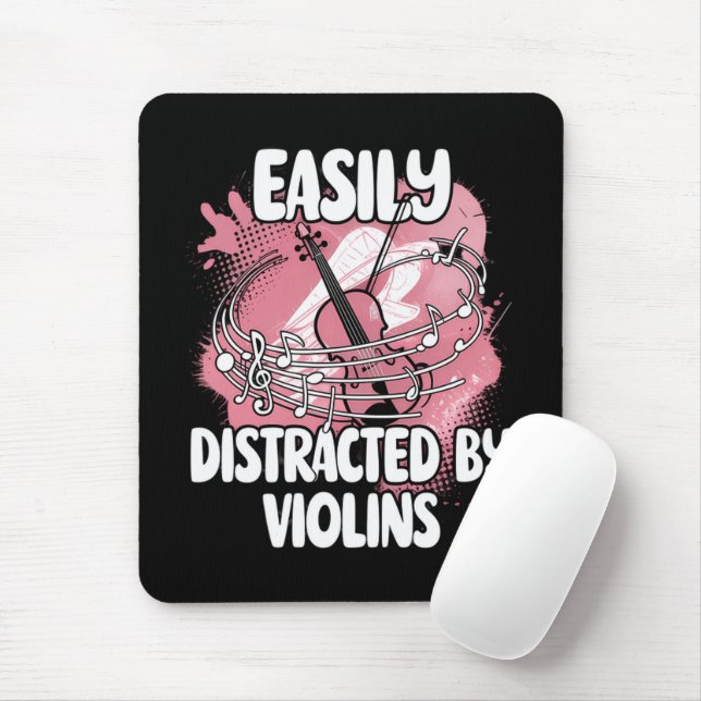 Easily Distracted By Violins Mouse Pad (With Mouse)