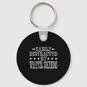 Easily distracted by water skiing - funny water sk key ring
