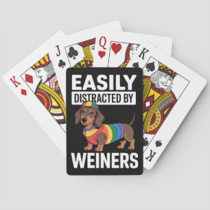 Easily Distracted By Weiners LGBTQ Rainbow Gay Playing Cards