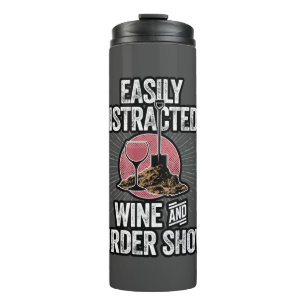 Easily Distracted by Wine and Murder Shows Thermal Tumbler