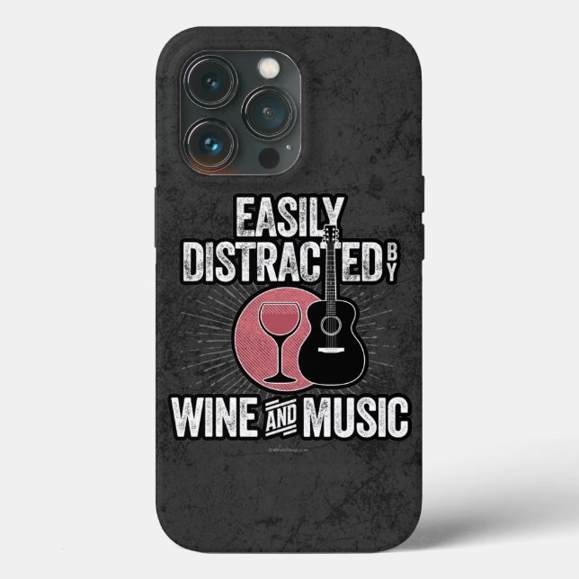 Easily Distracted by Wine and Music Case-Mate iPho iPhone Case (Back)