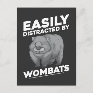 Easily Distracted By Wombats Australian Animals Postcard