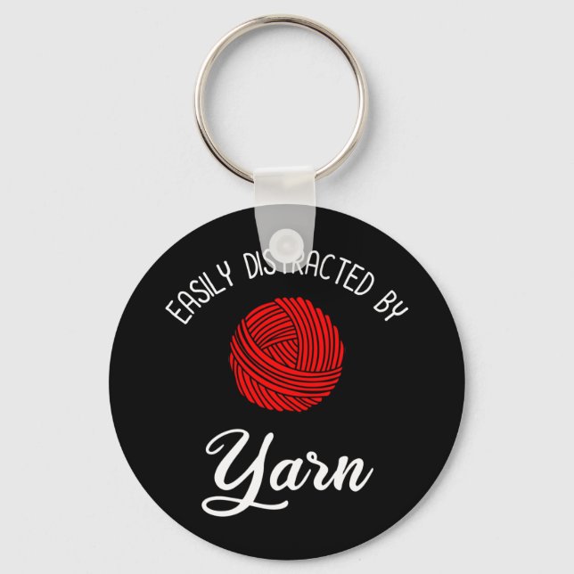 Easily Distracted By Yarn Key Ring (Front)