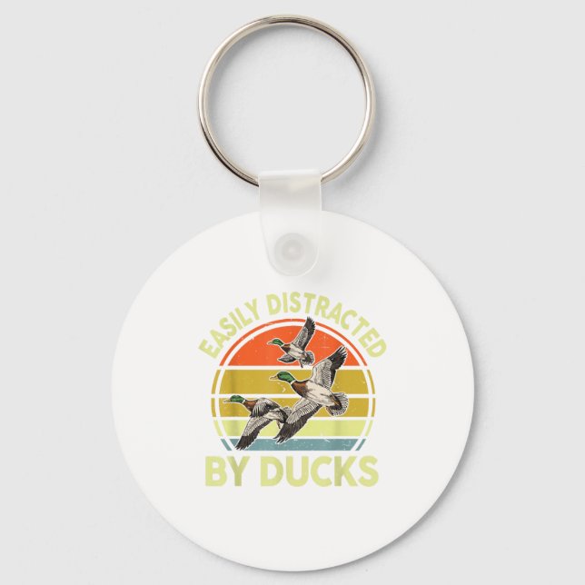 Easily Distracted Duck Hunting Gift Dad Hunter Son Key Ring (Front)