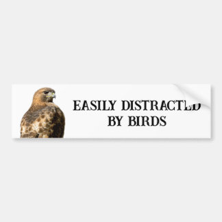 Easily Distracted.... - Red Tailed Hawk Bumper Sticker