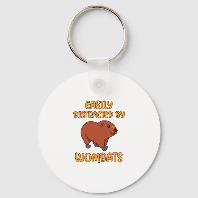 Easily Distracted Wombats Key Ring (Front)