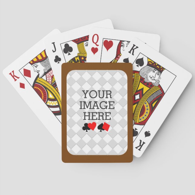 Easily Make Your Own Deck in One Step Brown Frame Playing Cards (Back)