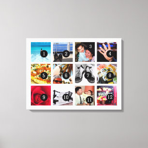 Easily Make Your Own Photo Art with 12 images Canvas Print