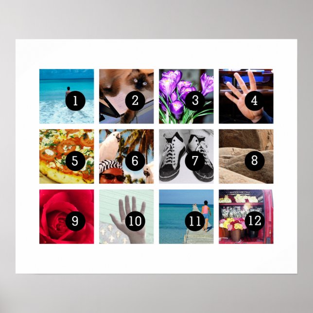 Easily Make Your Own Photo Art with 12 images Poster (Front)