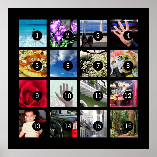 Easily Make Your Own Photo Art with 16 photos Poster (Front)