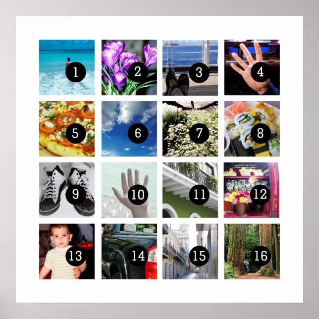 Easily Make Your Own Photo Art with 16 photos Poster (Front)