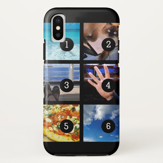 Easily Make Your Own Photo Design 6 images Black Case-Mate iPhone Case (Back)