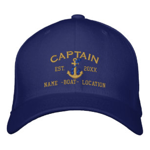 Easily Personalise a Stylish Captain Rope Anchor Embroidered Hat