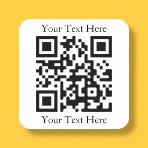 Easily Upload Your Own QR Code & Add Text Square Sticker