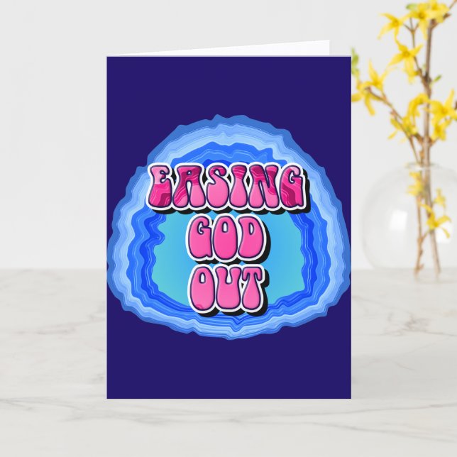 Easing GOD Out Geode 12 Step AA Recovery Slogan Card (Yellow Flower)
