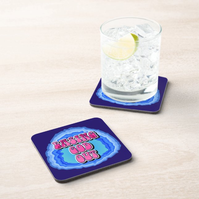 Easing GOD Out Geode 12 Step AA Recovery Slogan Coaster (Right Side)