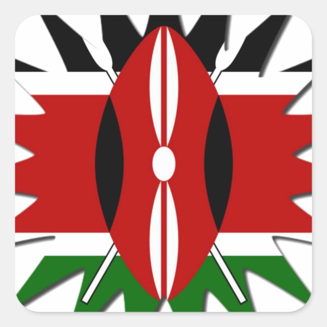East African Constellation Kenyan Flag Star Design Square Sticker (Front)