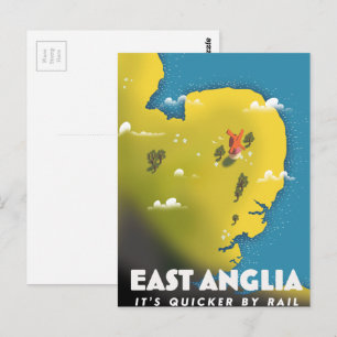 East Anglia travel poster. Postcard