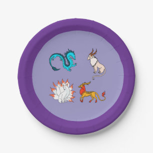 East Asia Folklore Paper Plate