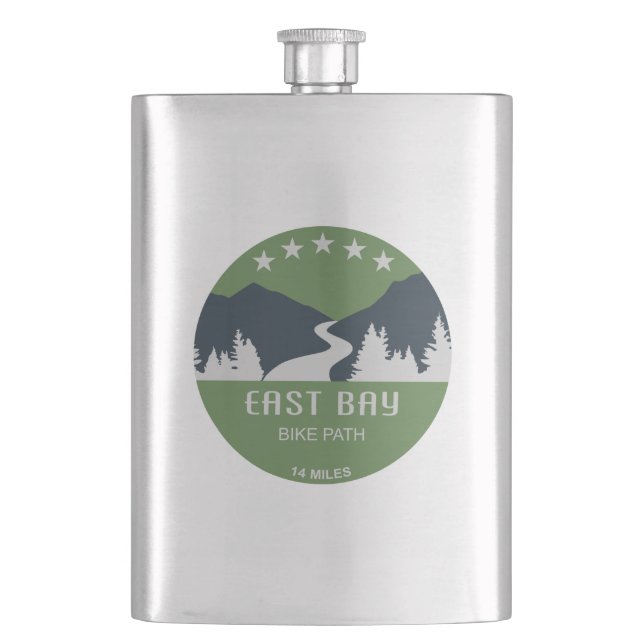 East Bay Bike Path Hip Flask (Front)