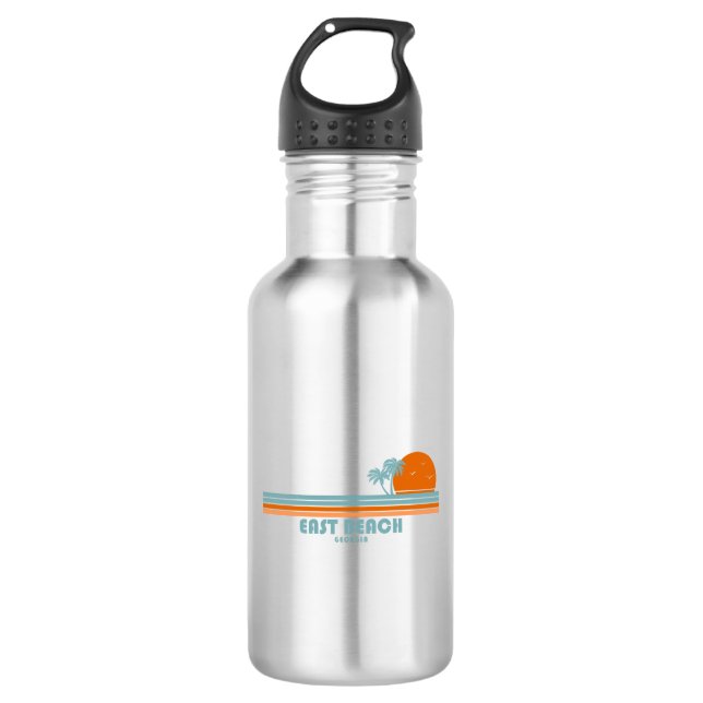 East Beach Georgia Sun Palm Trees 532 Ml Water Bottle (Front)
