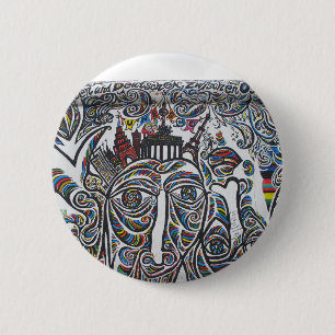 East Berlin Wall Graffiti 6 Cm Round Badge