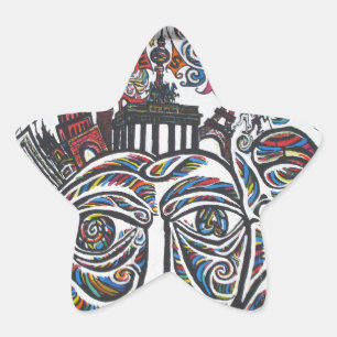 East Berlin Wall Graffiti Star Sticker