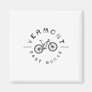 East Burke Vermont Mountain Biking T Shirt Magnet