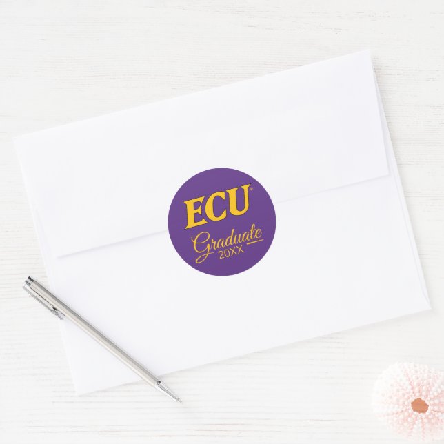 East Carolina University | ECU Logo Classic Round Sticker (Envelope)