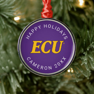 East Carolina University ECU Logo Metal Ornament