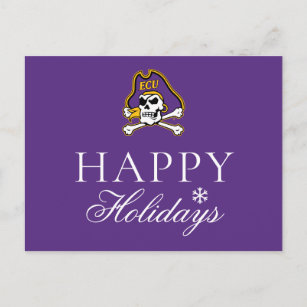 East Carolina University   ECU Pirates 2 Holiday Postcard