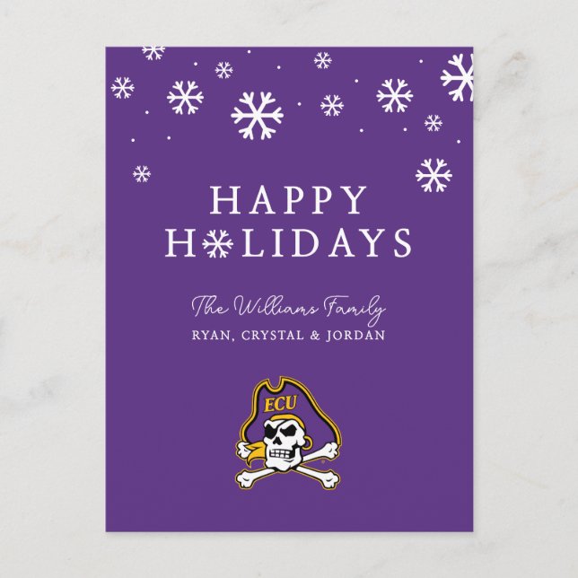 East Carolina University | ECU Pirates 2 Holiday Postcard (Front)