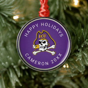 East Carolina University ECU Pirates Metal Ornament