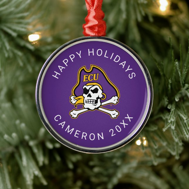 East Carolina University | ECU Pirates Metal Ornament (Tree)