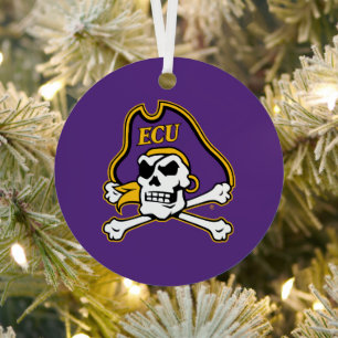 East Carolina University ECU Pirates Metal Tree Decoration