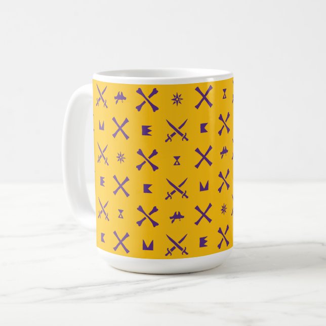 East Carolina University | Pirates Purple Pattern Coffee Mug (Front Left)