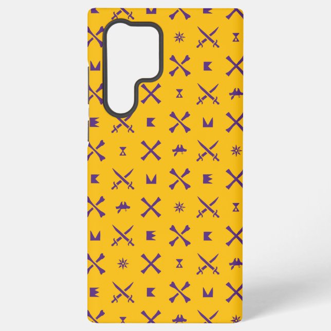 East Carolina University | Pirates Purple Pattern Samsung Galaxy S22 Ultra Case (Back)