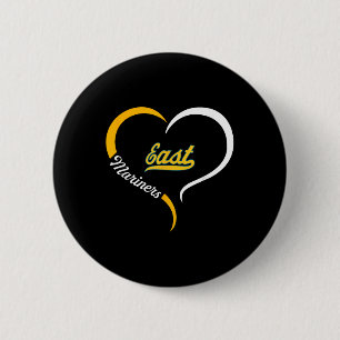 East Carteret Mariners Logo Half Heart Slogan Hs 6 Cm Round Badge