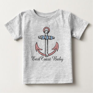 East Coast Baby anchor pink blue cute shirt