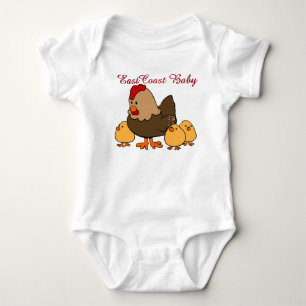 East Coast Baby  cute chicken hen chick  farm Bodysuit