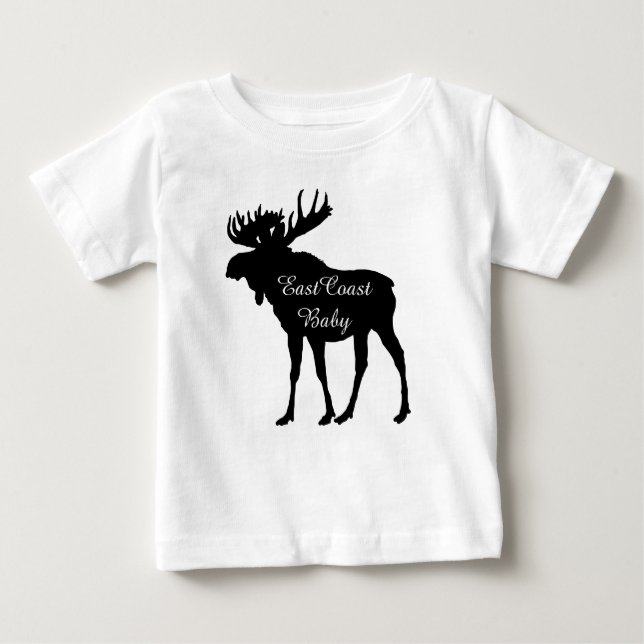 East Coast Baby cute rustic moose Christmas Baby T-Shirt (Front)