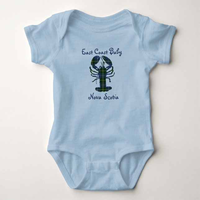 East Coast Baby Lobster Nova Scotia tartan Canada  Bodysuit (Front)