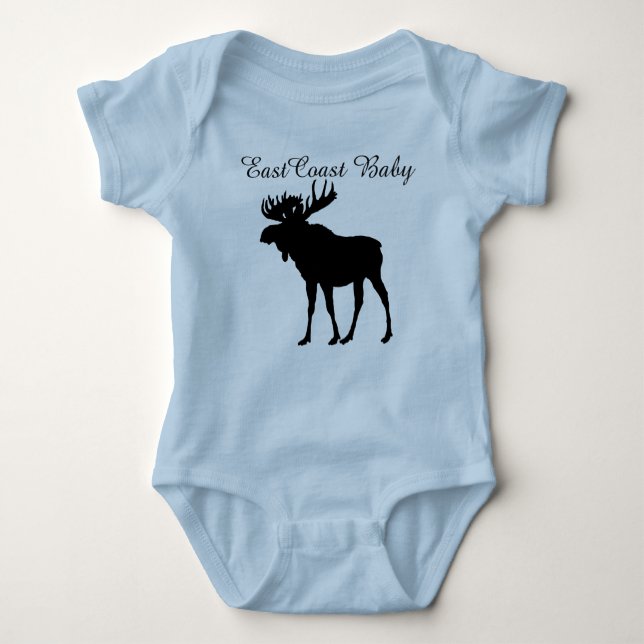 East Coast Baby Moose Nova Scotia Canada Baby Bodysuit (Front)